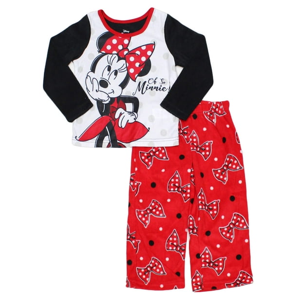 Disney Girls' Minnie Mouse 2-Piece Fleece Pajama Set - Walmart.com ...