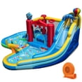 thumbnail image 1 of Gymax Inflatable Water Park w/Splash Pool Water Cannon Basketball Rim 750W Blower, 1 of 10