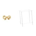 thumbnail image 1 of Asa de mueble,Tirador de latón con forma de lazo para muebles o armario,Mesita de noche rectangular,Mesa auxiliar de acrílico transparente,mesa auxiliar transparente de 2 niveles,Mesa, 1 of 8
