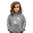 thumbnail image 2 of Tween Kids Pullover Hoodie Girls Casual Sweatshirt With Football Print Soft Athletic Outerwear Clothes Grey Size 11-12T, 2 of 4