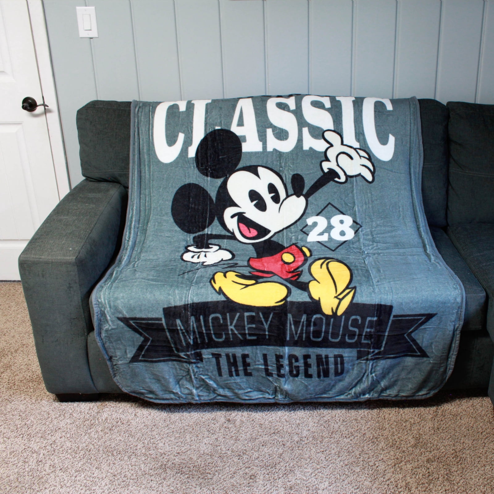 Disney's Mickey Mouse, "A Classic" Micro Raschel Throw Blanket, 46" x 60", Multi Color