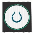 thumbnail image 3 of Ambesonne Rodeo Shower Curtain, Horseshoe Wild West Luck, 69"Wx70"L, Charcoal Grey Sea Green, 3 of 5