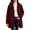 Wine, variant on Kukoosong Women's Lapel Collar Sherpa Trench Coat, Mid Length Single Button Fuzzy Fleece Jacket with Pockets, Fall Winter Casual Outerwear Coat Daily Outfits