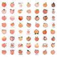 thumbnail image 1 of Pegatinas de vinilo con estampado de frutas y melocotones impermeables, 55 unidades, 1 of 1