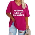 thumbnail image 2 of Drses Womens Summer Tops Women's Oversized V-neck Short Sleeved Solid Summer Base Shirt Sports T-shirt Tops for Women Trendy, 2 of 3