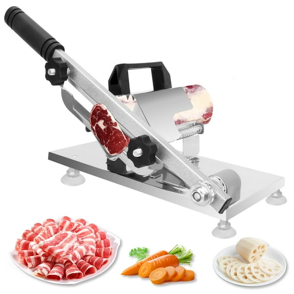 Manual Frozen Meat Slicer Meat Cutter Upgraded Stainless Steel Meat Cleavers Beef Mutton Roll Slicing Machine Vegetable Meat Slicer for Home Cooking Hotpot Shabu Barbecue