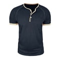 thumbnail image 2 of YYDGH Mens Henley Shirts Raglan Short Sleeve Casual Summer Basic T Shirts Button Vintage Lightweight Tee Tops, 2 of 7