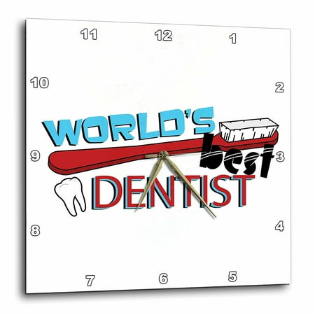 3dRose Worlds Best Dentist, Wall Clock, 15 by