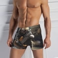 thumbnail image 4 of Men's Boxer Briefs Breathable 3D Pouch Underwear Shorts, Cat Playing Guitar Rock Music, 4 of 7