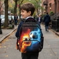 thumbnail image 3 of Yspwyqan School Backpack for Kids Boys, 17" Multi-Pocket Backpack, Fits 15.6 Laptop, Fire Ice Soccer Lightweight Bookbag with Front Pocket for Elementary Middle, 3 of 7