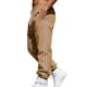 thumbnail image 4 of Ceisia Men Solid Color Loose Casual Pants Elastic Waist Drawstring Sports Gift Work Trousers, 4 of 9