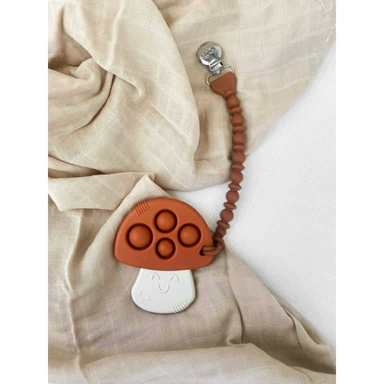 Itzy Ritzy, Unisex Mushroom Teether, Push Bubble Silicone Toy for