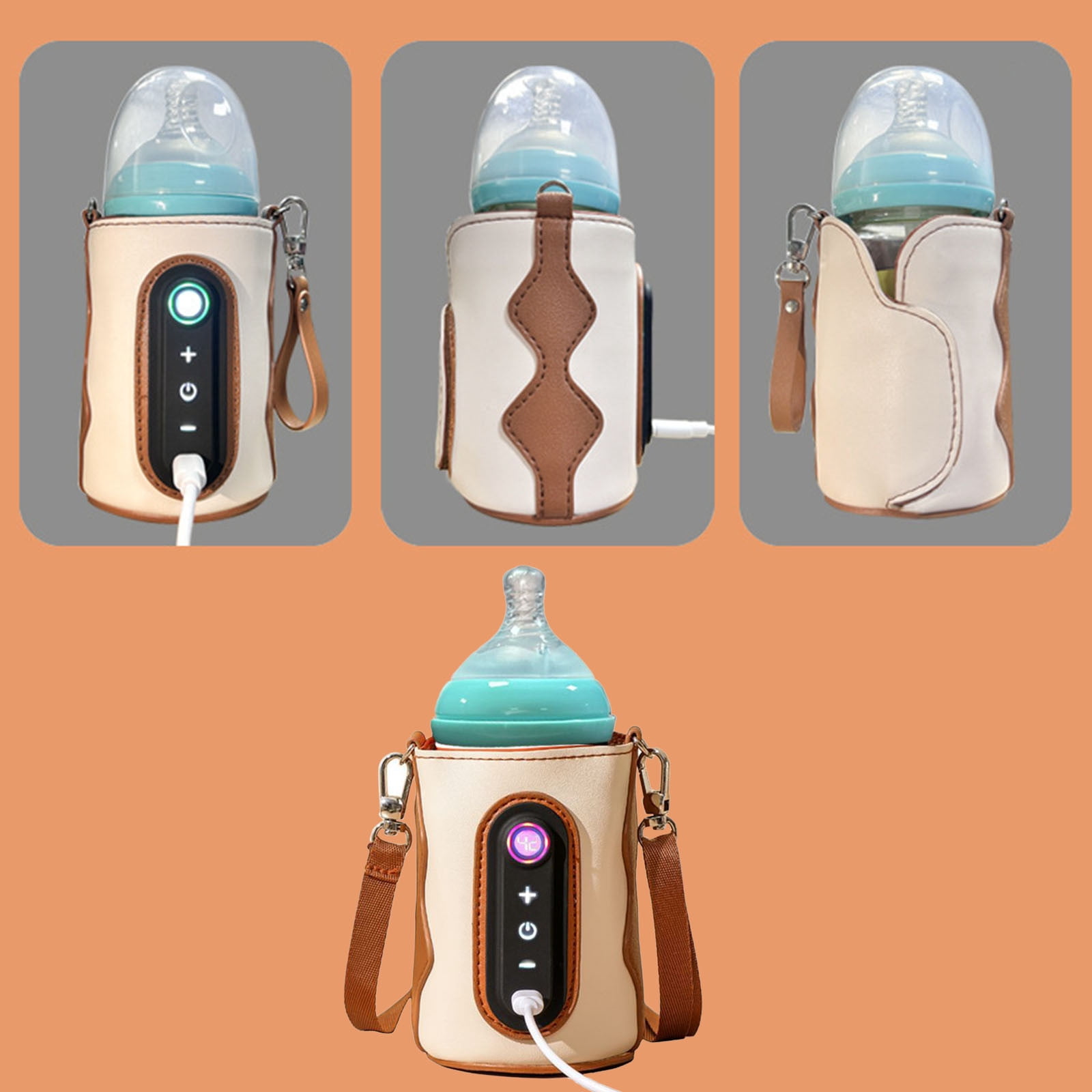 Universal USB Portable Bottle Warmer Bag Adjustable Temperature Digital Display Heating Cover For Travel Camping Home Use