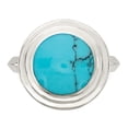 thumbnail image 5 of Diamond2Deal 925 Sterling Silver Polished Round Imitation Turquoise Ring Size 6 for Women, 5 of 8