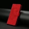 thumbnail image 5 of Butterflies Pattern Case Compatible with iPhone 14, Vintage PU Leather Wallet Case Card Slots Kickstand Magnetic Closure Shockproof Flip Folio Book Case Cover Wrist Strap, Red, 5 of 5