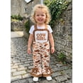 thumbnail image 4 of BemeyourBBs Western Toddler Baby Girls Cowgirl Outfit Flared Overalls Romper Letter Embroidery Camouflage Sleeveless Jumpsuit Suspender Pants Kids Toddler Girls Summer Clothes, 4 of 9