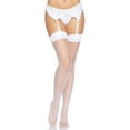 thumbnail image 4 of Leg Avenue Womens Nylon Fishnet Thigh Highs, White, One Size, 4 of 5