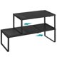thumbnail image 1 of Juego de 2 Especieros, Extensibles, Organizador de Cocina, Estante de Cocina, Organizador de Armario, Metal, Encimera, Negro Mate, 1 of 6