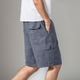 thumbnail image 2 of JTieacloth Summer Beach Mens Shorts Mens Sports Casual Elastic Waist Lace Up Shorts European Size Outwear Shorts,Gray, 2 of 4