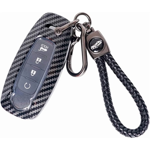 For Nissan Key Fob Cover Case, Premium Hard ABS Carbon Fiber Pattern Key Fob Case for 2022 2023 2024 Nissan Versa Sentra Serena Rogue Kicks X-Trail Pathfinder Ariya Car Key Protector with Keychain