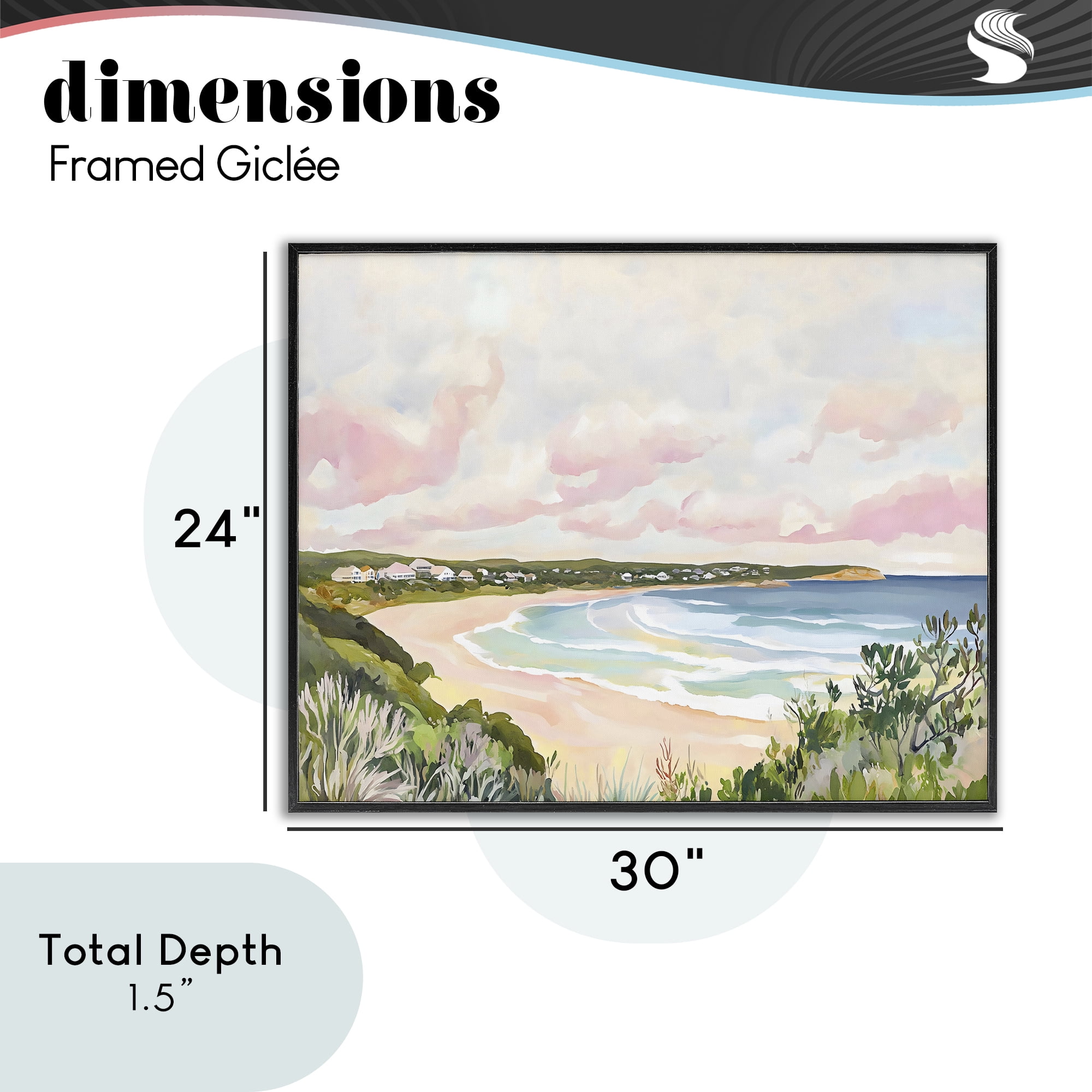 Stupell Industries Serene Sunset Beach Panorama Black Framed Giclee Art, design by The Prints Vibe