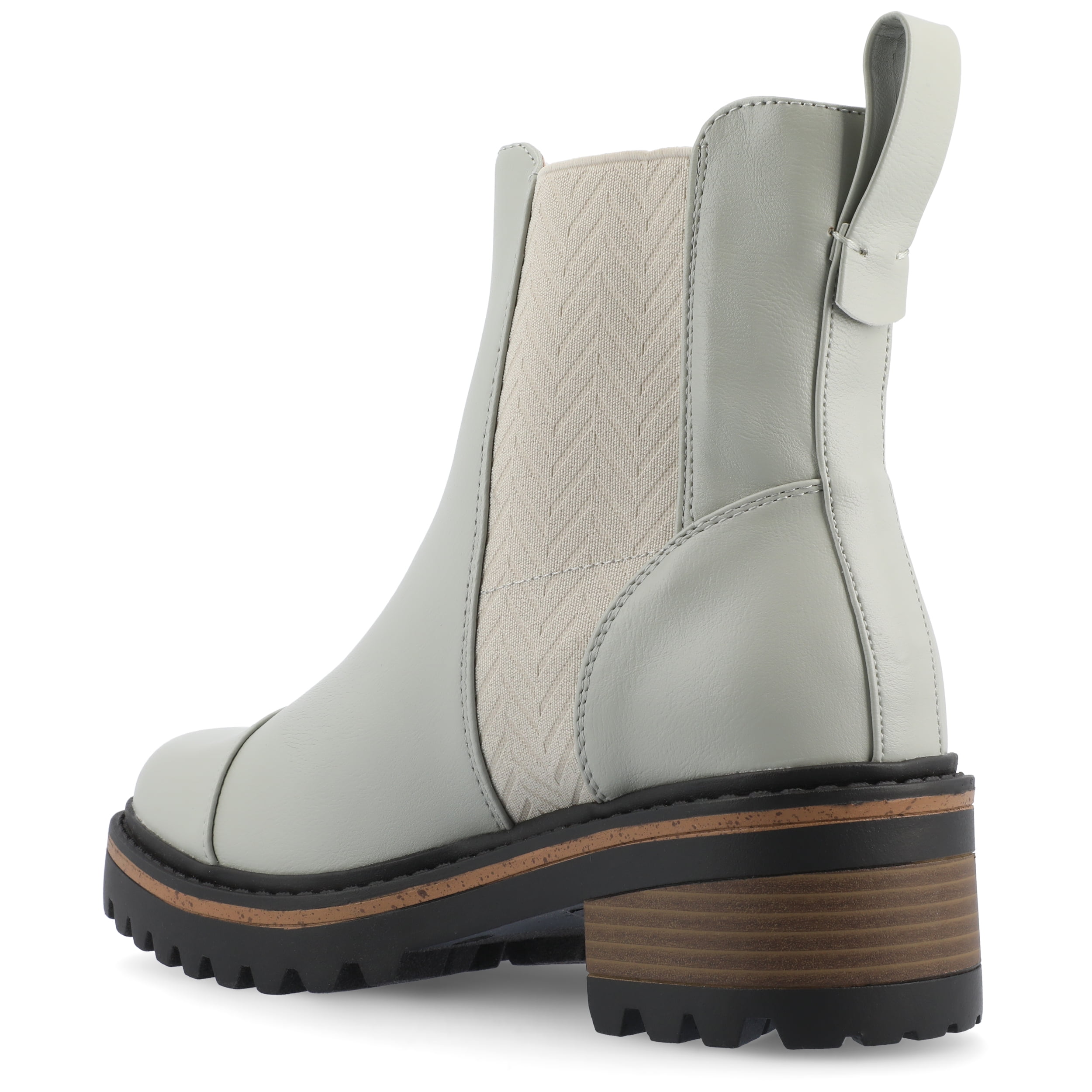 Journee Womens Mirette Pull On Stacked Heel Booties