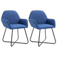thumbnail image 1 of vidaXL Chaises de Salle à Manger 2 Pcs Tissu Bleu, 1 of 5