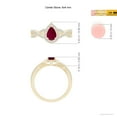 thumbnail image 4 of ANGARA Natural Twist Shank Pear Ruby Ring with Diamond Halo in 14K Yellow Gold for Women (Size-6x4mm) | July Birthstone, Birthday, Anniversary, Jewelry Gift for Women | Natural Ruby Ring, 4 of 8