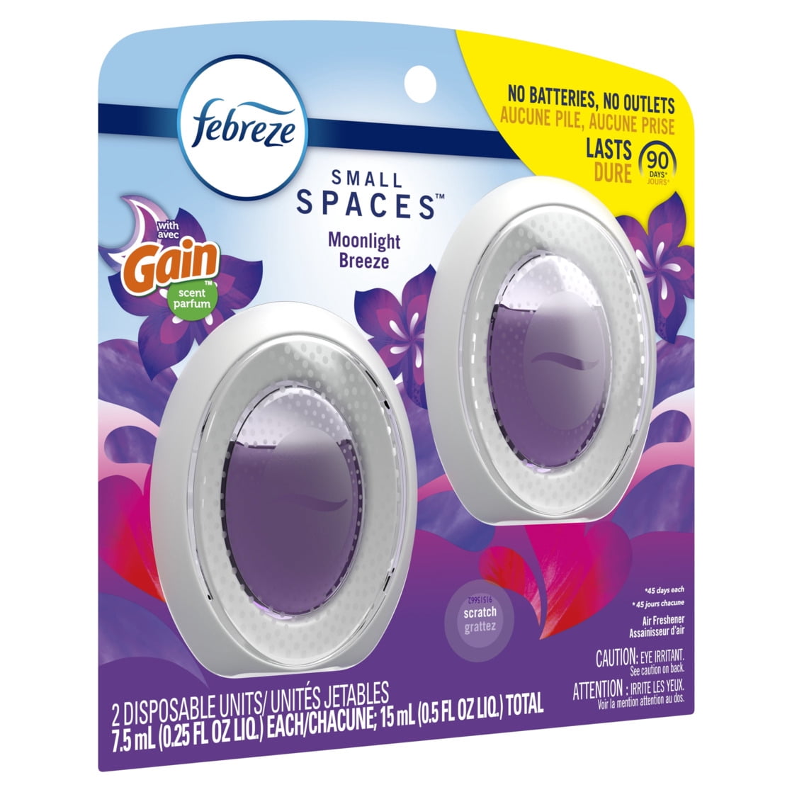 (3 pack) Febreze Bathroom Air Freshener, Gain Moonlight Breeze Scent, 2 Count, Odor-Fighting