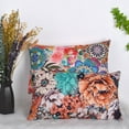 thumbnail image 4 of Boho Floral Throw Pillow Covers Set of 2 Colorful Bohemian Flower Decorative Cushions Pillowcase for Bedroom Sofa Home Decor, 12x20 Inch, Short Plush (Boho Floral 8), 4 of 5