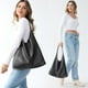 thumbnail image 2 of Bolso Hobo HOXIS de cuero vegano suave para mujer (negro), 2 of 6