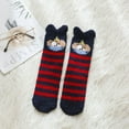 thumbnail image 4 of Tiqkatyck Compression Socks Clearance, Women Coral Fleece Socks Winter Cute Fleece Thick Floor Socks Adult Home Socks Warm Socks Compression Socks for Women Navy One Size, 4 of 4