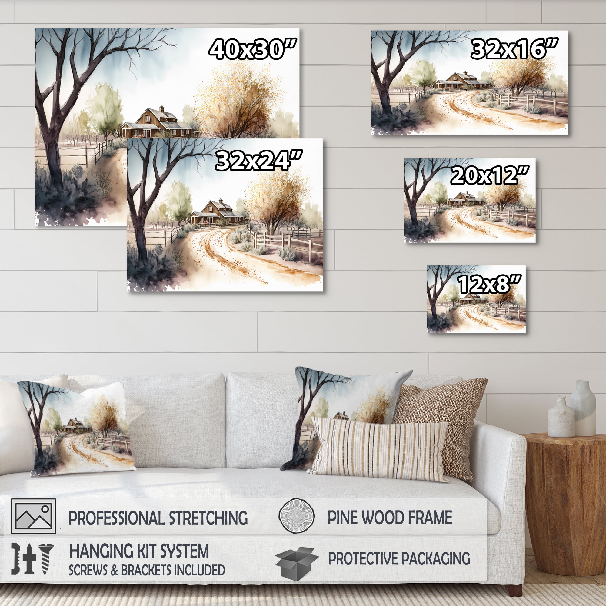 Designart Welcome To The Ranch Canvas Wall Art