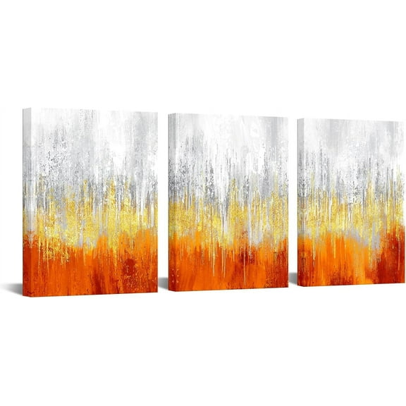 Hieng 3 Pieces Dark Red and Gold Abstract Canvas Wall Art Modern Gold Foil Grey Artwork Luxury Painting Printed on Canvas for Walls Guest Room Girls Gifts Decor (only canvas)