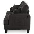 thumbnail image 3 of Furniture of America Fayen Modern Small Space Boucle Fabric Sofa with Pillow and USB Port, Dark Gray, 3 of 15