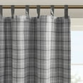 thumbnail image 4 of Madison Park Modern Curtain Adult Indoor Plaid Faux Leather Tab Top, 50"x84", Grey, 4 of 7