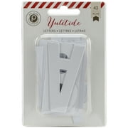 Yuletide Jumbo Cardstock Alphabet 43/Pkg-White Shimmer