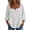 White, variant on Womens 3/4 Length Sleeve Blouses Solid Color Cotton Linen Shirts Square Neck Button Down Tunic Tops Fall Casual Comfy Tops White L