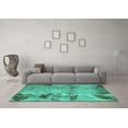 thumbnail image 3 of Ahgly Company Machine Washable Indoor Rectangle Abstract Turquoise Blue Modern Area Rugs, 7' x 9', 3 of 4