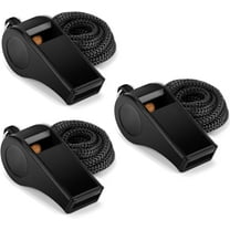 PrimeCook Shop Sports Whistle with Lanyard, Very Loud Black Whistles Great for Coaches, Referees, Outdoor Sports