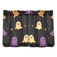 thumbnail image 7 of Yayeee Kitchen Curtains Light Filtering 27"x24" Rod Pocket Short Cafe Window Panel, Black Halloween Ghosts, 7 of 7