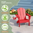 thumbnail image 4 of WestinTrends Malibu 3-Piece Kids HDPE Adirondack Chairs Set with Square Side Table and Cup Holders, Red, 4 of 13