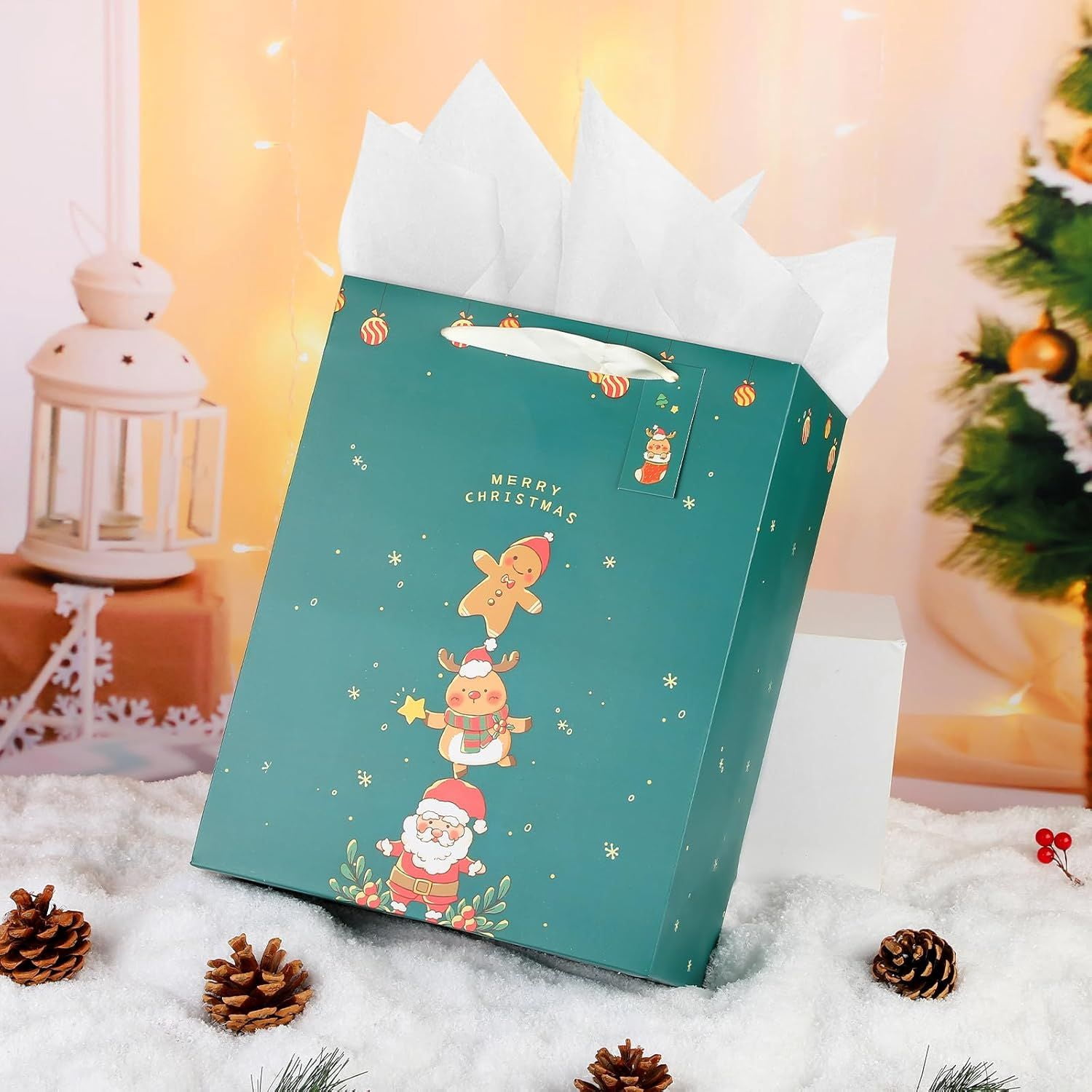 Gift Bag, 13" Large Flower Gift Bag, For Easter, Birthdays, Bridal Showers, Weddings, Baby Showers, Mother's Day, 10" x 5" x 13" with Tissue Paper Visit the Sawnfay St