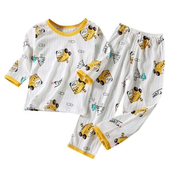 Toddler Boys Pajamas Set Cartoon Crewneck Soft Comfort Summer