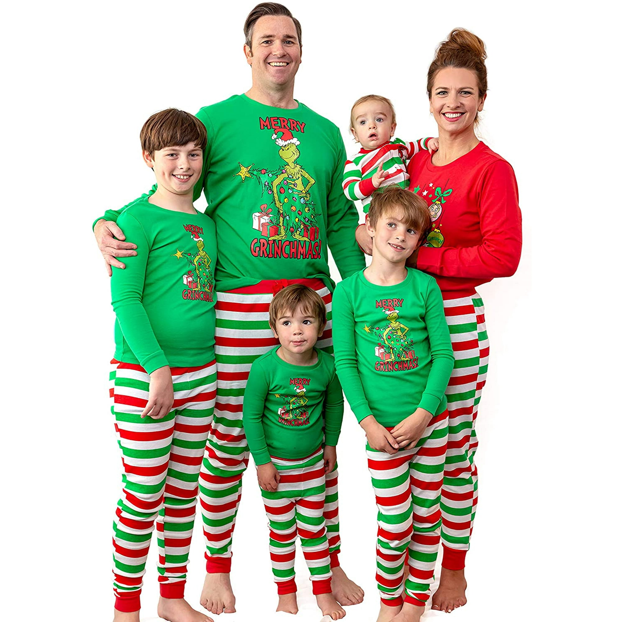 Grinch Merry Grinchmas Matching Family Adult And Kids Pajama Set Outfits Walmart