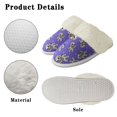thumbnail image 6 of Chririnla Purple Fuzzy House Shoes for Women Casual Warm House Shoes Astronaut Skull Winter Home Slippers with Anti-Skid Sole for Home & Bedroom, 6 of 7