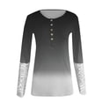 thumbnail image 3 of TAGOLD Womens Tops,TAGOLD Women's Fashion Printed Loose T-shirt Long Sleeves Blouse Round Neck Casual Tops Black S, 3 of 4