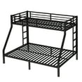thumbnail image 2 of Bellemave Twin XL Over Queen Bunk Bed, Metal Bunk Beds Frame with Guardrail & Ladders, Space Saving No Box Spring Needed Design for Small Room & Dorm, Noise Reduced, Black, 2 of 9