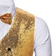thumbnail image 4 of pstuiky Camisetas interiores de tirantes para hombre, Blusa sin mangas con cuello en V, botones y pajarita con bolsillos estampados a la moda para hombre Chaleco para hombre s, 4 of 6
