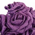 thumbnail image 3 of Paquete de 12 Piezas de Espuma Rosa Flor Artificial Brillo Ramo de Novia - Púrpura Sunnimix Espuma de rosas, 3 of 6